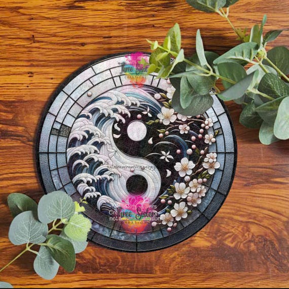 Japanese Zen wall art, Yin Yang Metal sign, Japanese Garden Art, Zen Wall Plaque