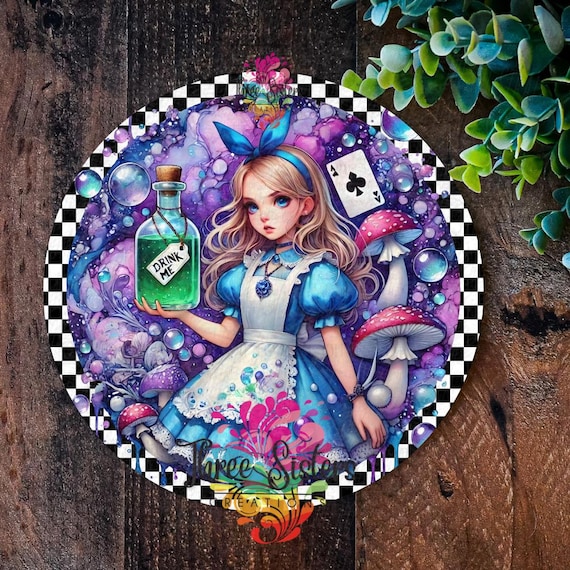 Alice in Wonderland Metal Sign: Drink Me Bottle, Whimsical Decor
