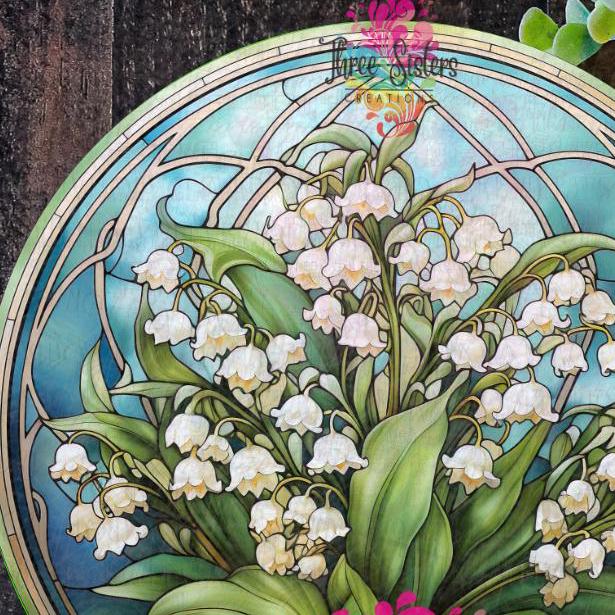 Lily of the Valley Metal Sign: Faux Stained Glass Garden Decor - Etsy
