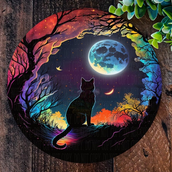 Halloween Cat , Halloween sign, Black Cat, Halloween Wreath, Door Sign, Front door wreath, Happy Halloween