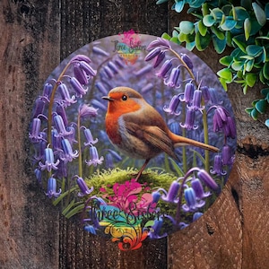 Robin Sign, Robin Gift, Garden Bird Décor, Nature-Inspired Home Decoration, Garden gift