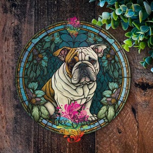 English Bulldog  Metal Sign - Pet Memorial, Wreath Decoration, Door Sign