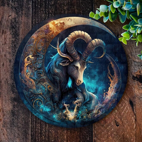 Capricorn sign, wreath sign, Zodiac sign gifts, gifts for Capricorn The Goat, Astrology, Zodiac wreath, Zodiac wall art, front door wreath