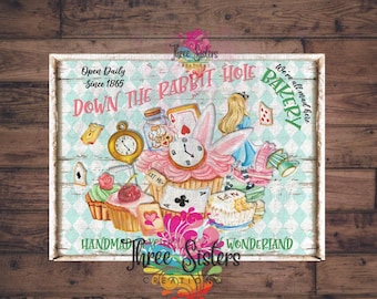 Alice in Wonderland Bakery Sign, Mad Hatter Tea Party Decor