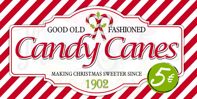 12 x 6 Candy Cane Christmas wreath sign Door sign Red and | Etsy