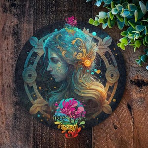 Signe du zodiaque Verseau, cadeaux horoscope, cadeaux pour Verseau, couronne du zodiaque, art mural zodiaque, couronne de la porte d'entrée