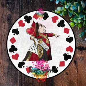 Queen of Hearts Sign: Alice in Wonderland Party Decor