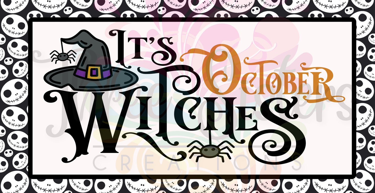 Its October Witches Halloween Sign Halloween Wreath Etsy