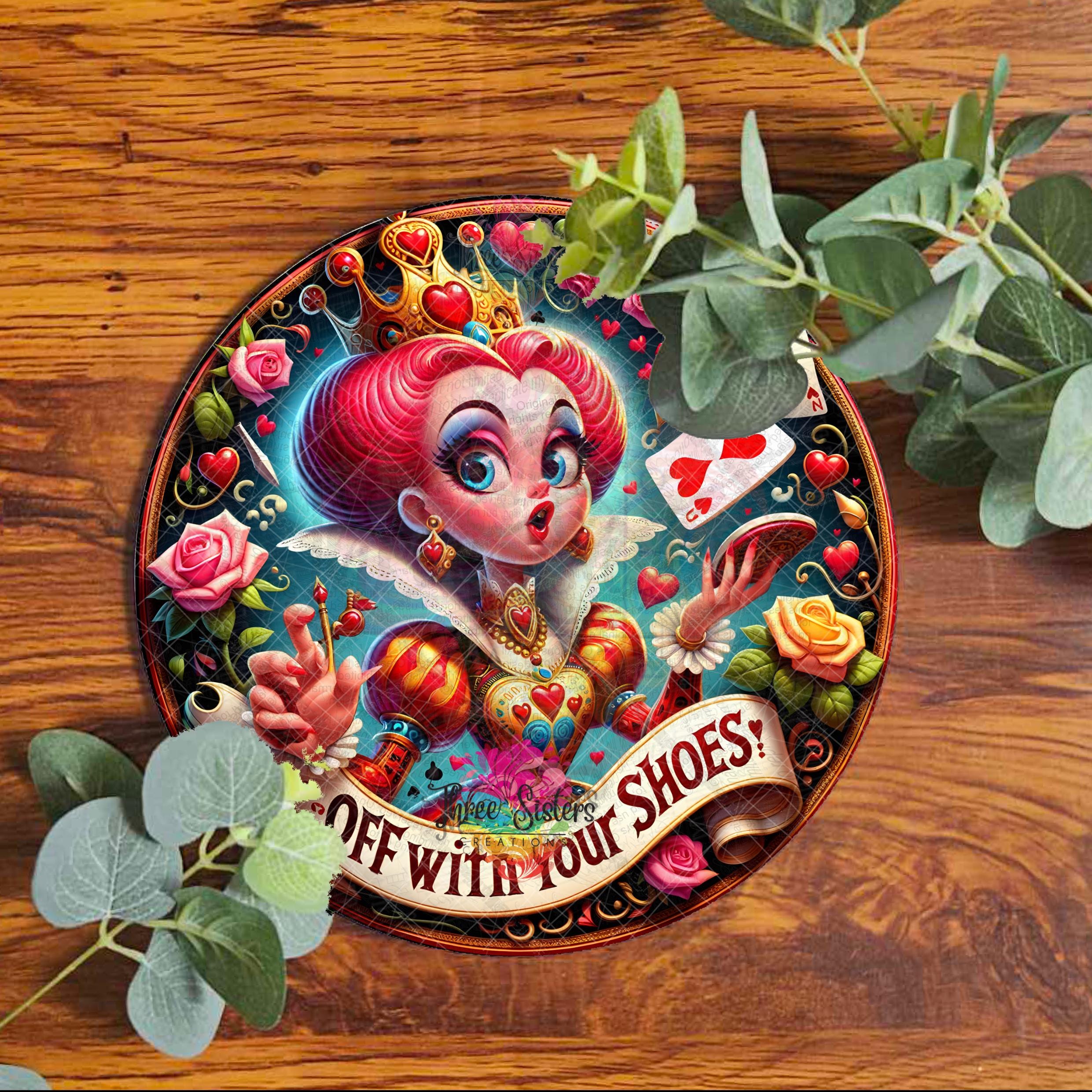 Queen of Hearts Sign: Alice in Wonderland Whimsical Home Decor - Etsy