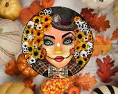 Mannequin Face Sign Autumn wreath sign Autumn Wreath