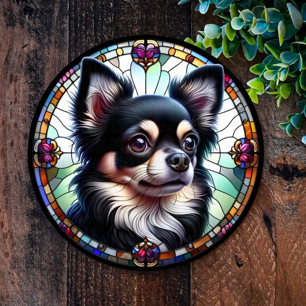 Black and Tan Chihuahua, Chihuahua Dog Gifts, Metal dog sign, Pet Memorial plaque, Dog Wreath signs