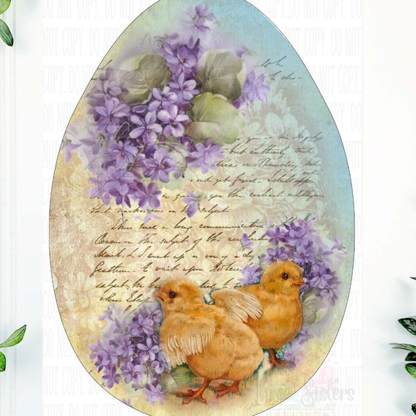 Easter Chicks and Violets sign, Egg shaped sign, Easter Egg sign, Easter wreath sign, Easter Wreath wreath signs UK