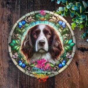 Spaniel sign Springer Art Prints  spaniel Dog Gifts, Metal dog sign, Pet Memorial plaque, Dog Wreath signs