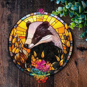 Badger plaque, Badger lover gift, Metal Badger sign, Garden Decorations, Outdoor wall art
