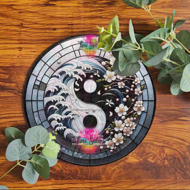 Japanese Zen wall art, Yin Yang Metal sign, Japanese Garden Art, Zen Wall Plaque image 3