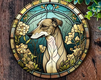 Greyhound  Metal Sign - Pet Memorial, Wreath Decoration, Door Sign