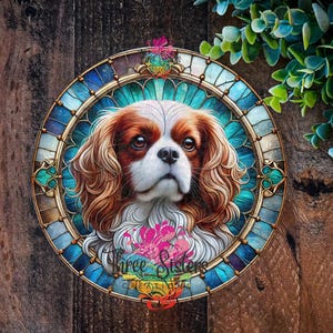 Cavalier King Charles Schild, Spaniel Hund Geschenke, Metallhundeschild, Haustier-Gedenktafel, Hundekranzschilder