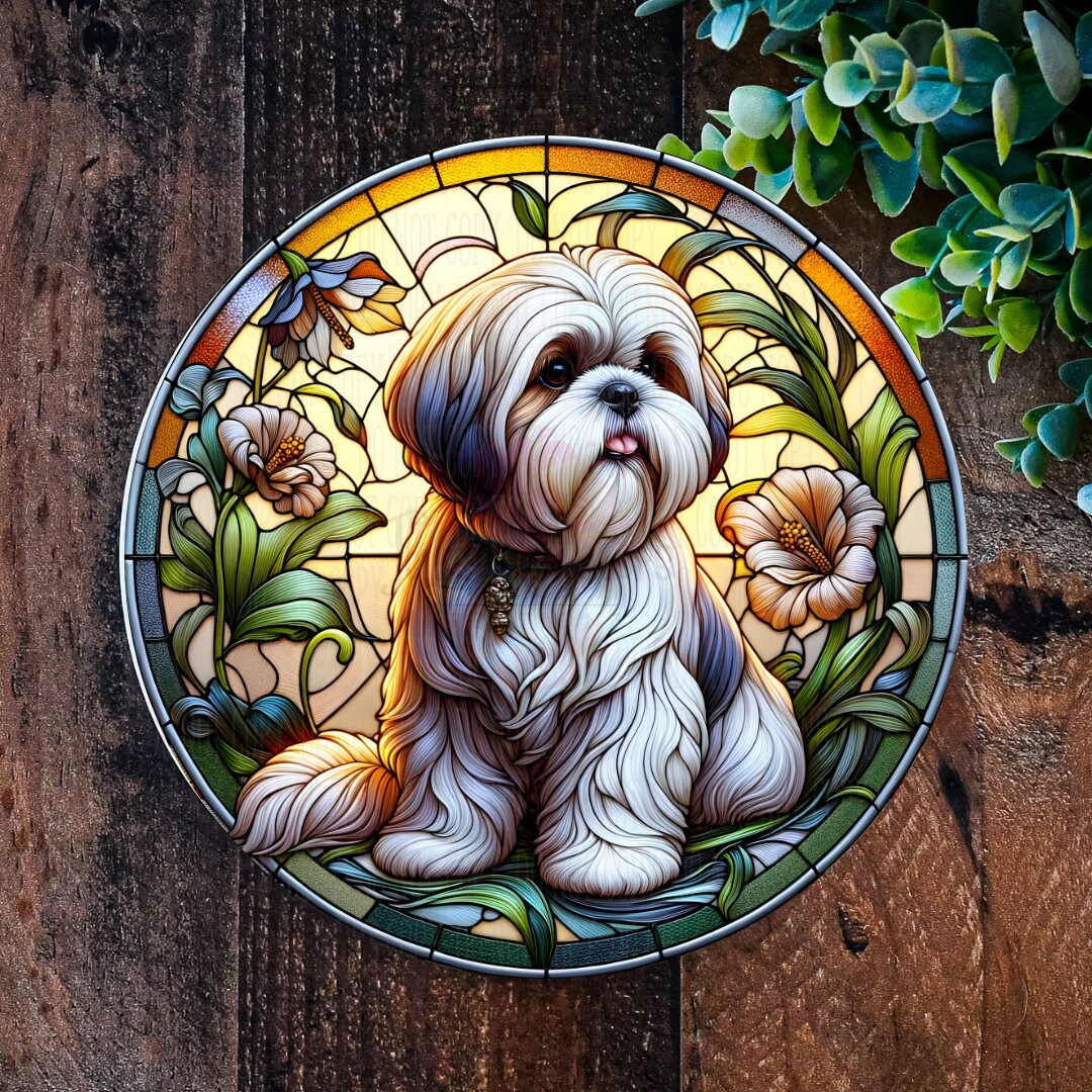 Figurine Chien Shihtzu En Pierre - Décoration Leonardo Collection Gris