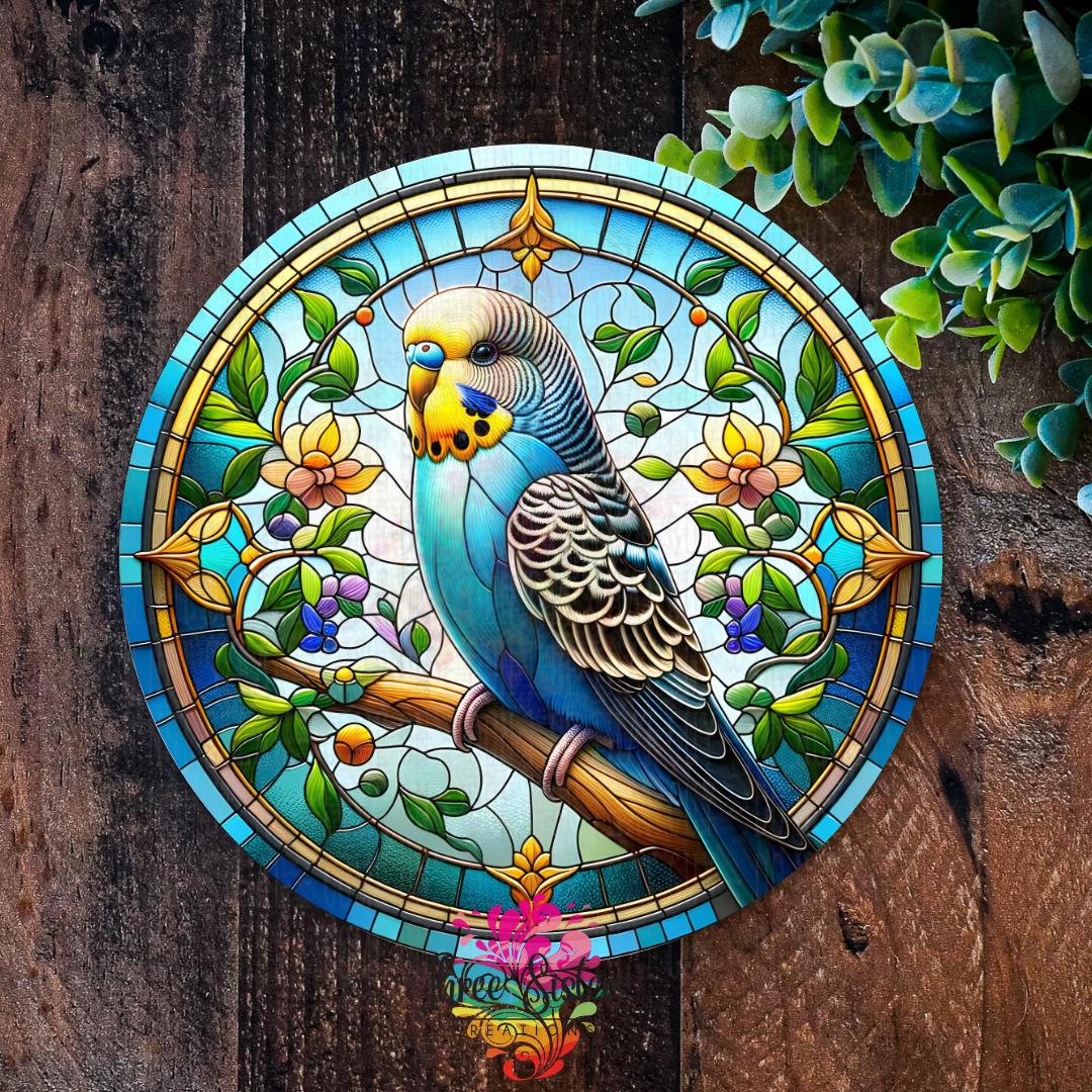 絵画 (美術品) エッチング：Blue Parakeet (青い小鳥•インコ) 絵画 (美術品) エッチング：Blue Parakeet (青い小鳥•インコ)