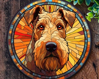 Airedale Terrier, Christmas gifts for Dog Lovers , Garden Ornament, Metal plaque,Wreath Sign, Dog Memorial,Dog Wall Art, unique decor