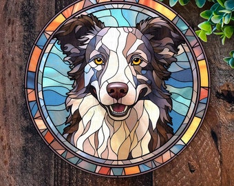 Border Collie Metal Sign - Pet Memorial, Dog Wreath, Door Plaque