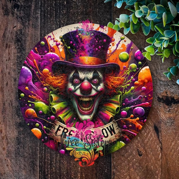 Halloween Zirkus Türdekoration – Böser Clown Banner, 90 X 180 Cm – Gruselige Partydeko Für Drinnen & Draußen