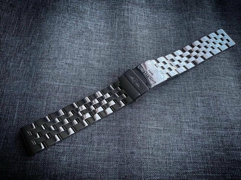 PULSERA DE PLATA BREITLING Cuatro tamaños disponibles 18/20/22/24 mm Artículo encantador imagen 5