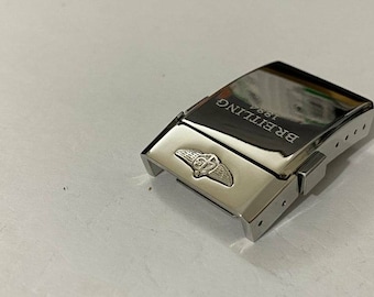 20mm BREITLING DEPLOYANT CLASP - Superlative Silver, Push Button, Polished Finish