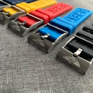 Breitling Silicone Watch Straps 22mm Width in Black/Navy/Sky Blue/Red/Yellow zdjęcie 1