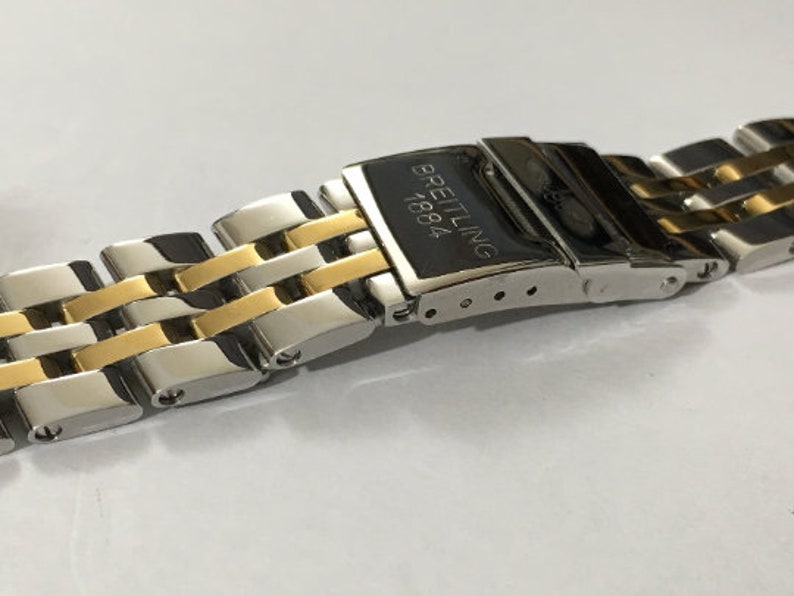 SUPERBE bracelet de montre BREITLING bicolore en 18/20/22/24 mm de largeur Article rare image 4