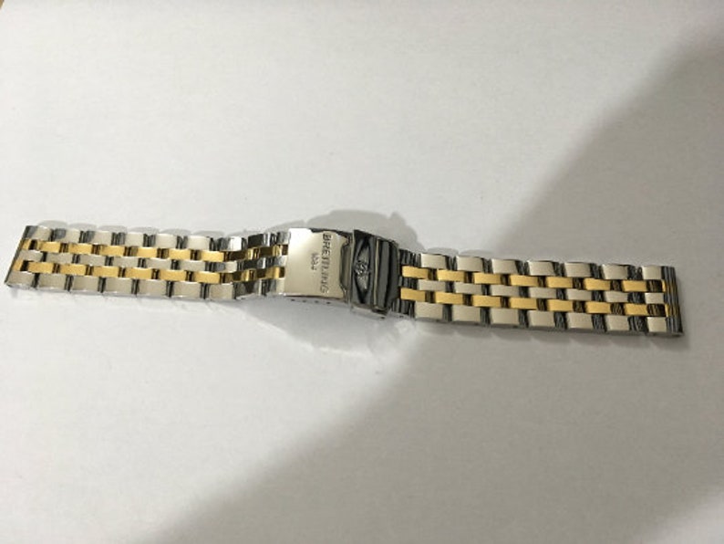 STUNNING Two Tone BREITLING BRACELET Watch Strap in 18/20/22/24mm Width Rare Item zdjęcie 5