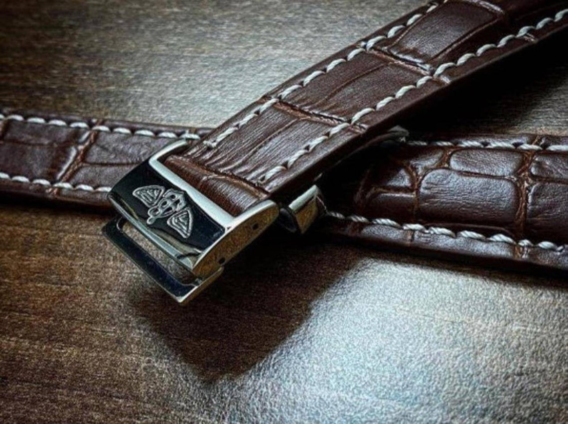Brown Leather Watch Strap for Breitling Watches 22/24mm Etsy