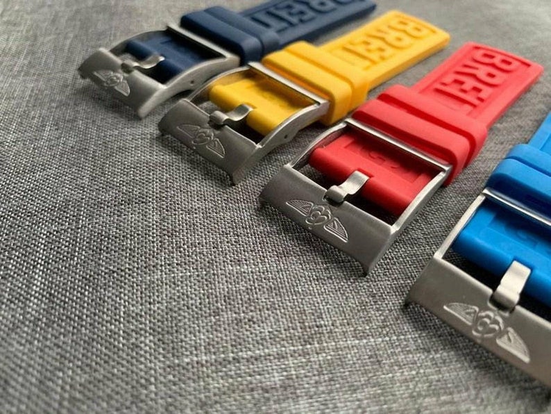 Breitling Silicone Watch Straps 22mm Width in Black/Navy/Sky Blue/Red/Yellow zdjęcie 2