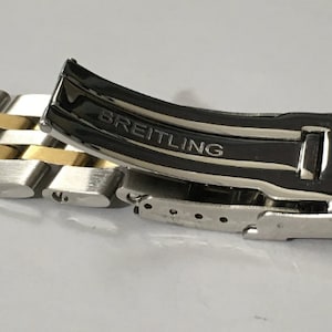 SUPERBE bracelet de montre BREITLING bicolore en 18/20/22/24 mm de largeur Article rare image 3