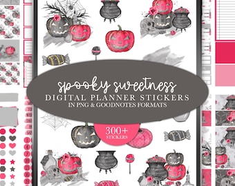Halloween Digital Stickers | Goodnotes Stickers & PNG Stickers | Digital Planner Stickers | October Digital Stickers