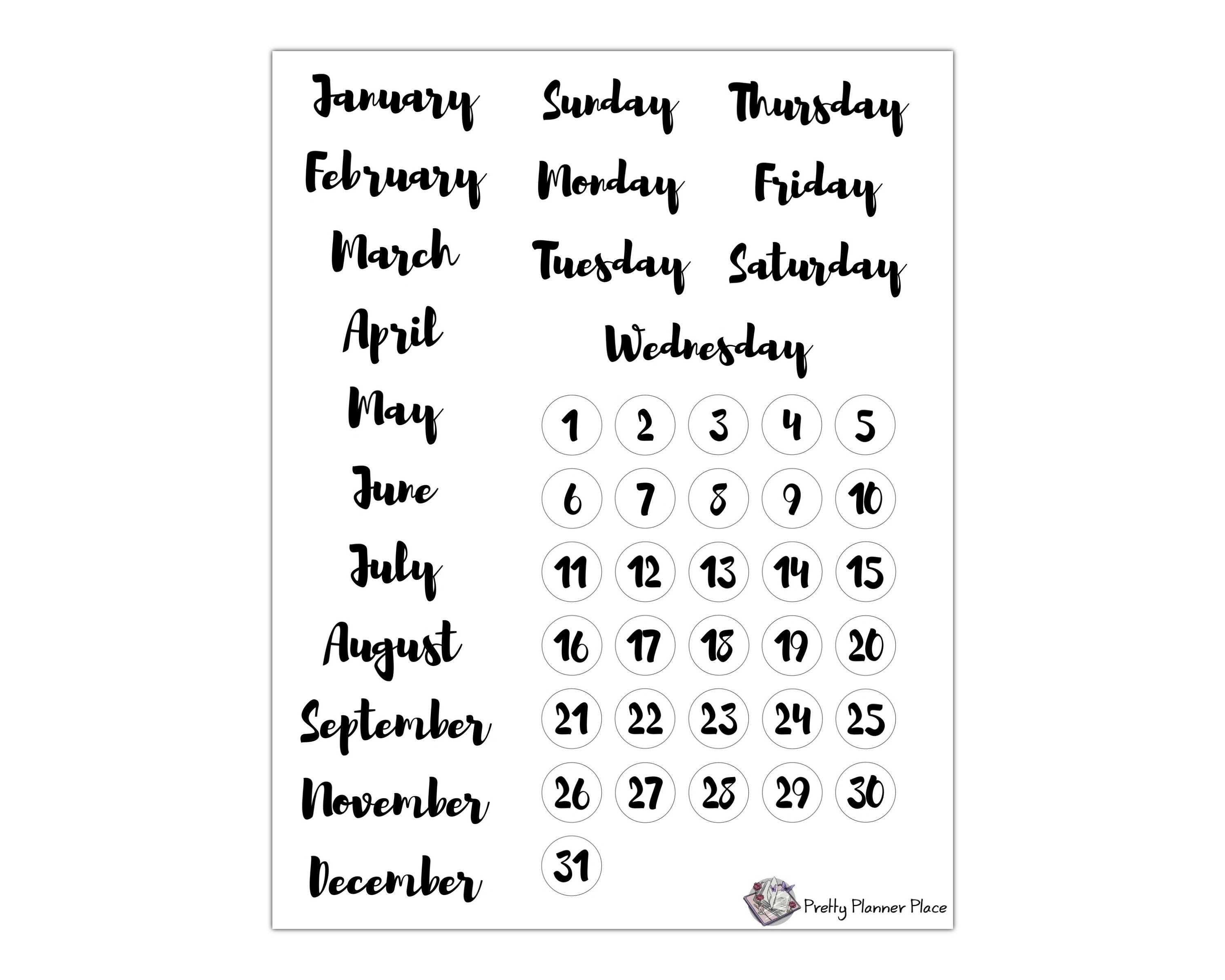 Planner Calendar Digital Stickers Or Printables Month vrogue.co