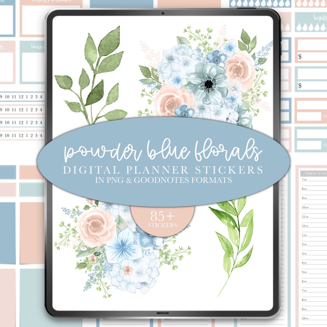 Floral Digital Stickers Goodnotes Stickers Digital Planner Stickers Goodnotes Planner Stickers