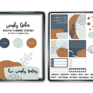 Boho Theme Digital Planner Stickers for Goodnotes Precropped PNG ...