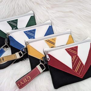 Wizard House  Premium Zipper Pouch – Vinyl & Cotton – House Pride Wristlet