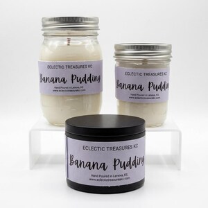 Bananpuddingljus - Handgjuten träveke - Kokos-aprikosvaxljus - doftljus av bageri - sprakande träveke - mysig hempresent