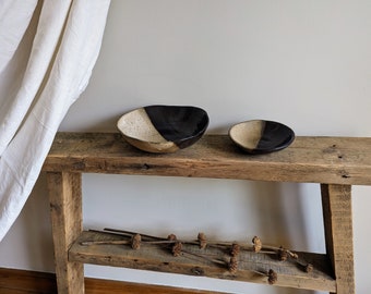 Rustic Black Ceramic Dishes, Stoneware Pottery.