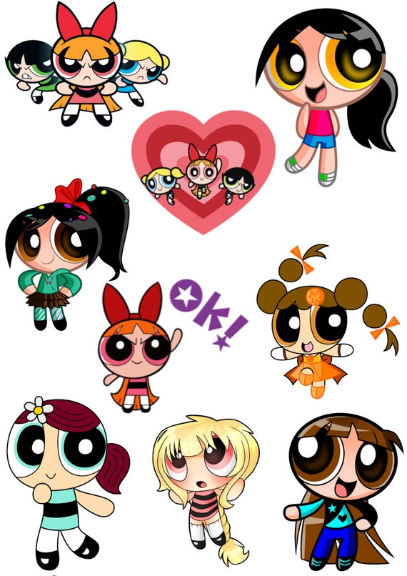Powerpuff Girls Stickers Download printable stickers PNG PDF | Etsy