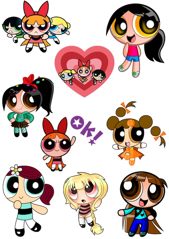 Powerpuff Girls Stickers Download printable stickers PNG PDF Etsy