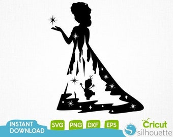 Download Elsa Silhouette Svg Etsy SVG Cut Files