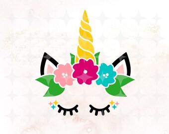 Download Unicorn Svg Unicorn Flower Horn Svg Cut Files Unicorn Svg Etsy PSD Mockup Templates