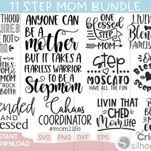 Step Mom Svg File Bundle, Family Svg, Blended Family Mom Svg, Mom Svg, Step Mom Svg, Cricut Cut Files Silhouette DXF Bestanden Voor Crafters