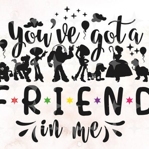 tu as un ami en moi • toy story svg • tu as un ami en moi svg • fichier de coupe de toy story • boisé et buzz • Citation de Toy Story, fichier de coupe