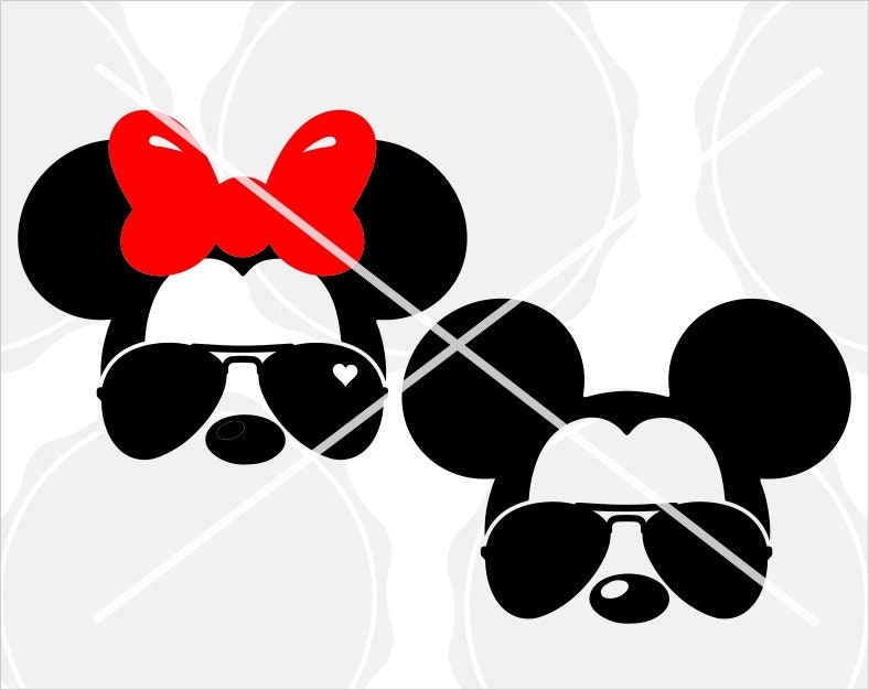 Mickey Mouse Aviators Sunglasses SVG • Minnie Mouse SVG and PNG / Dis…