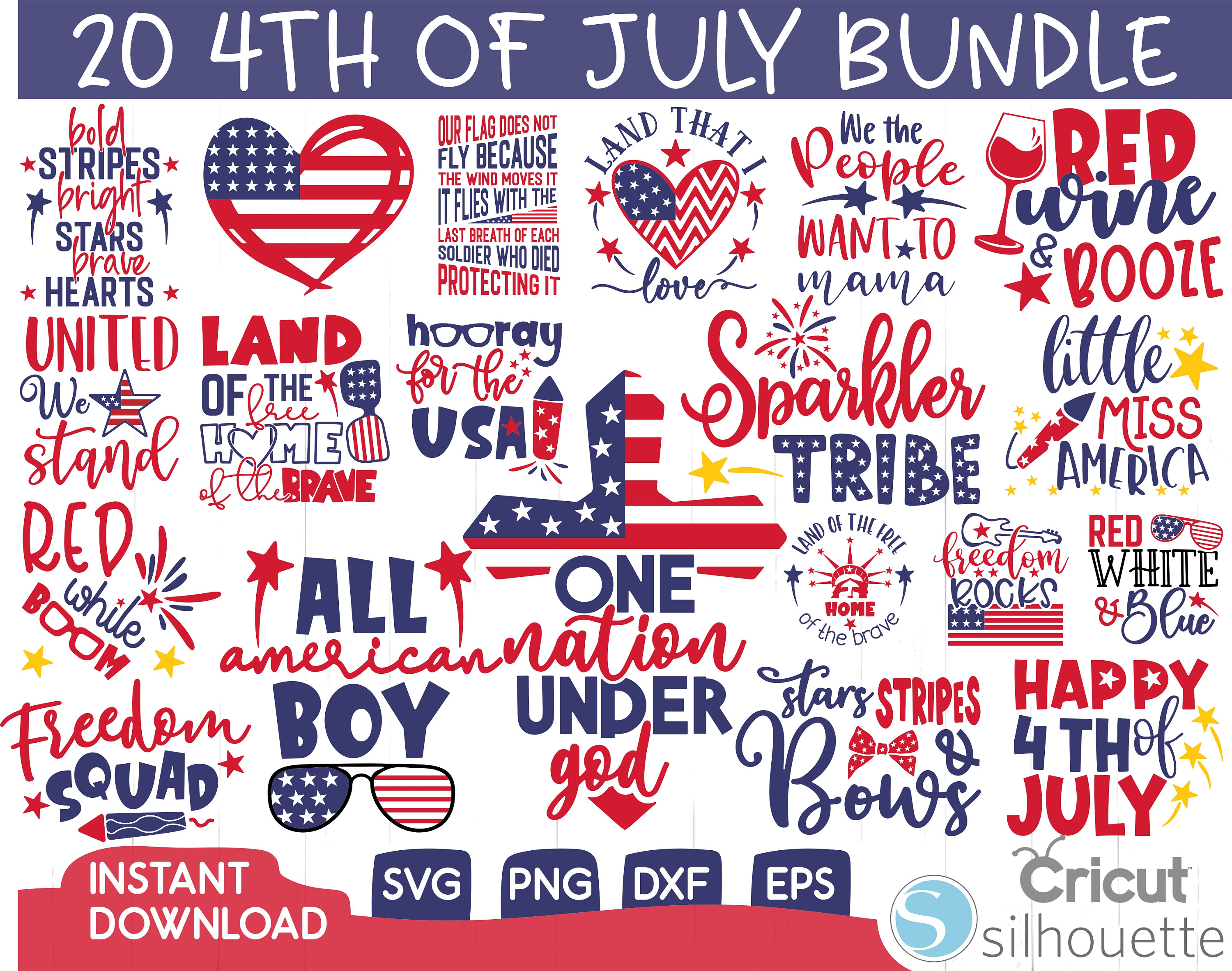 Craft Supplies & Tools Papercraft 4th of July SVG Bundle for Cricut and ...