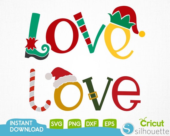 Download Merry Christmas Svgchristmas Love Svglove Svgsanta Etsy